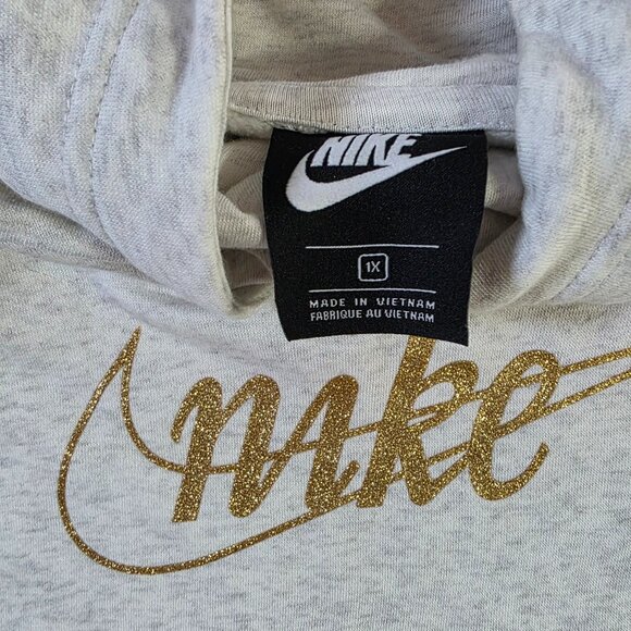 Nike funnel neck hoodie oatmeal color 1X - Picture 2 of 2